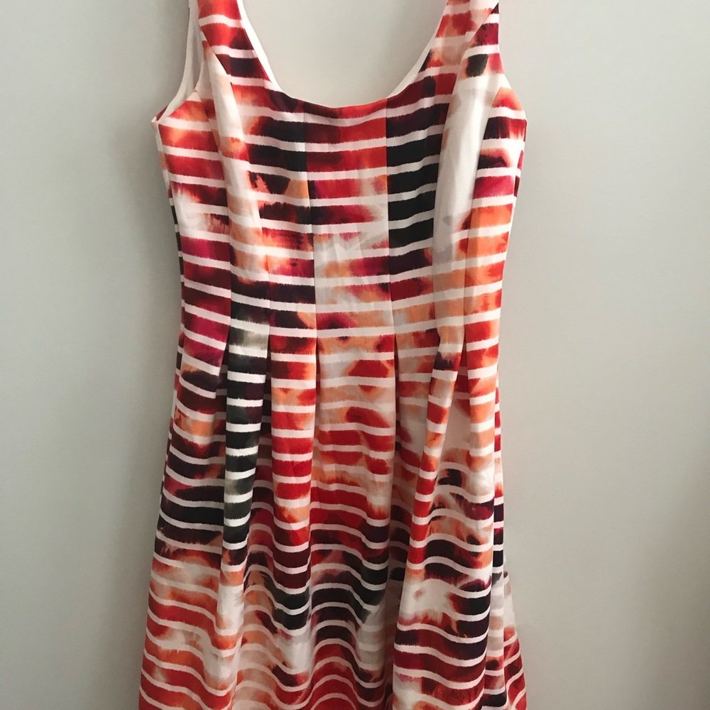 Jessica Simpson Red and Black Striped Midi Dress